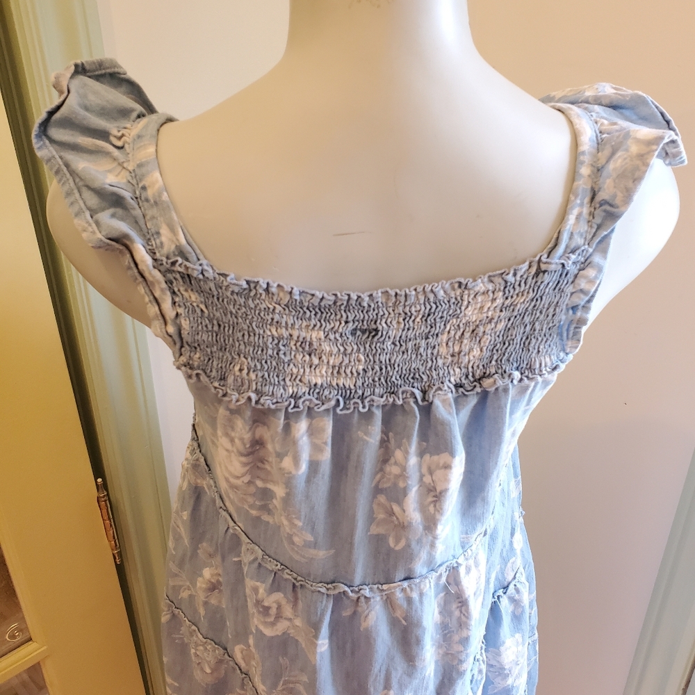 Old Navy Floral Frilled Cottagecore Nightgown Styled Maxi Sun Dress - Picture 6 of 10